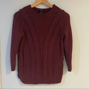 Ann Taylor Knit Burgundy Sweater, Size Small